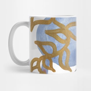 Orbiting Colors and Golden Leaves - Abstract Watercolor Painting Mug